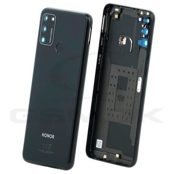 Akumulátor Fedél Huawei Honor 9A Fekete Ujjlenyomat-Olvasóval 02353Qqm Eredeti Szervizcsomag