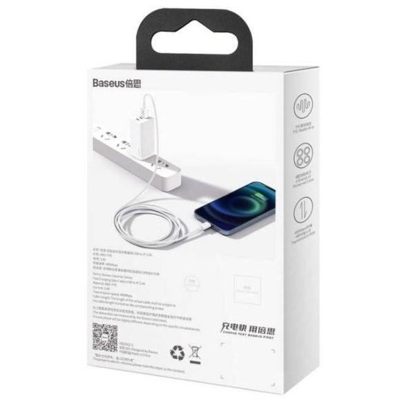 Kábel Usb És Lightning 2.4A 1.5M Baseus Superior Calys-B02 Fehér