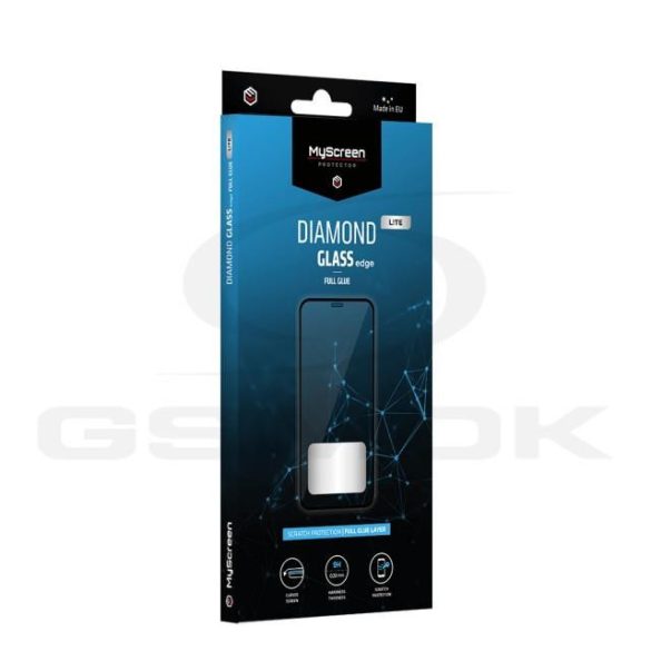 Samsung S906 Galaxy S22 Plus 5G - Myscreen Gyémánt Edzett Üveg Lite Edge Teljes Ragasztás Fekete Kijelzőfólia
