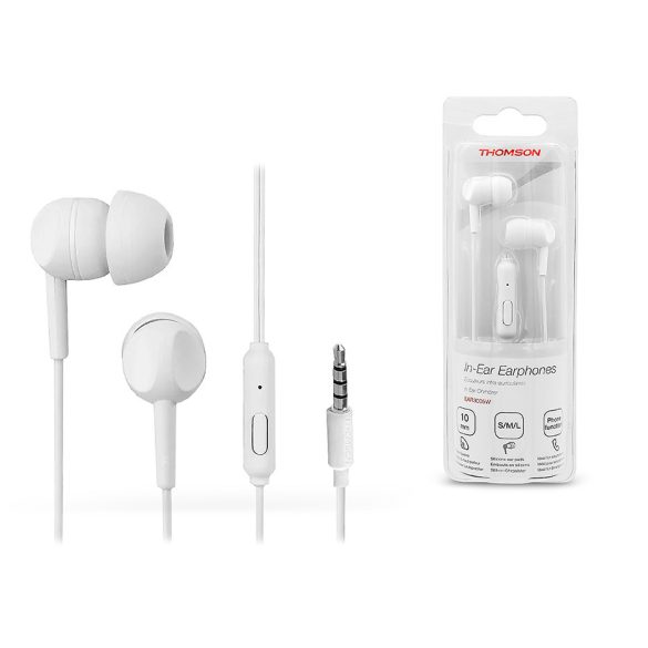 Thomson univerzális sztereó felvevős fülhallgató - 3,5 mm jack - Thomson        EAR3005W In-Ear Earphones - fehér
