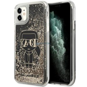 Karl Lagerfeld KLHCN61LGGKBK iPhone 11/ XR fekete keménytok folyékony csillogó Gatsby