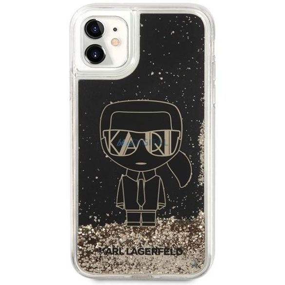 Karl Lagerfeld KLHCN61LGGKBK iPhone 11/ XR fekete keménytok folyékony csillogó Gatsby