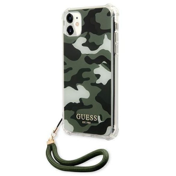 Guess GUHCN61KSARKA iPhone 11 6.1" / Xr zöld/khaki keménytok