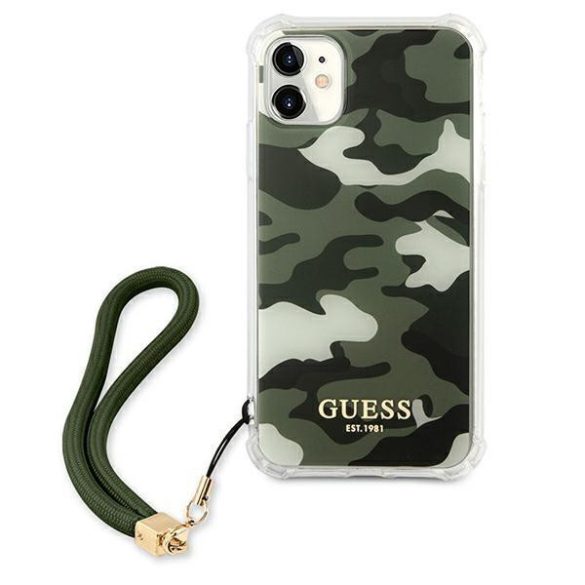 Guess GUHCN61KSARKA iPhone 11 6.1" / Xr zöld/khaki keménytok