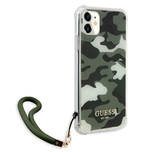 Guess GUHCN61KSARKA iPhone 11 6.1" / Xr zöld/khaki keménytok