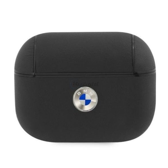 BMW BMAPSSLBK AirPods Pro tok fekete Geniune Leather Silver Logo