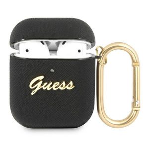 Guess GUA2SASMK AirPods telefontok fekete Saffiano Script Metal Kollekció