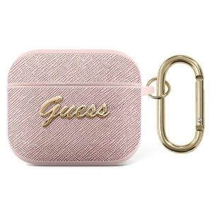 Guess GUA3SASMP AirPods 3 telefontok pink / rózsaszín Saffiano Script Metal Kollekció