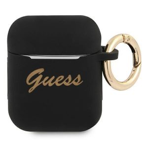 Guess GUA2SSSK AirPods telefontok fekete Szilikon Vintage Script