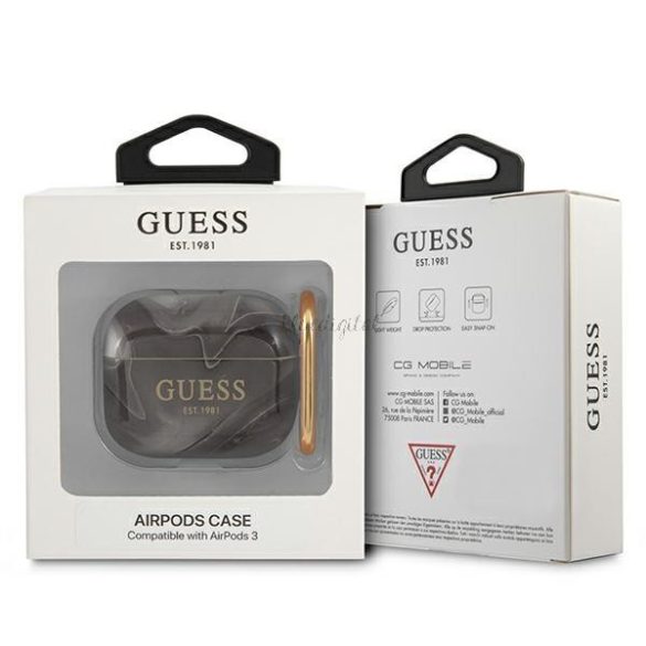 Guess GUA3UNMK AIRPODS 3 tok fekete Marble Kollekció