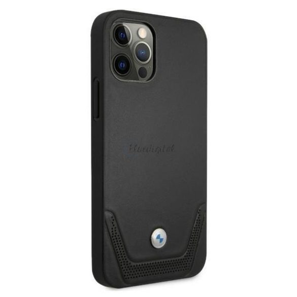 BMW BMHCP12MRSWPK iPhone 12 / iPhone 12 Pro 6.1 "fekete tok Bőr