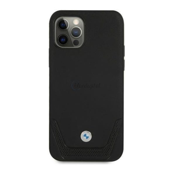 BMW BMHCP12LRRSWPK iPhone 12 Pro max 6.7 "fekete tok bőr perforáció