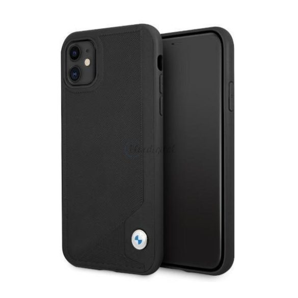 BMW BMHCN61RCDPK iPhone 11 6.1 "fekete tok bőr Deboss