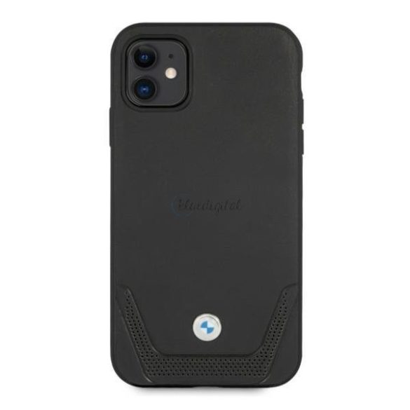 BMW BMHCN61RSWK iPhone 11 6.1 "fekete kemény bőr perforáció tok