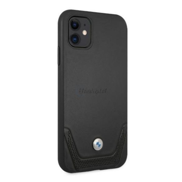 BMW BMHCN61RSWK iPhone 11 6.1 "fekete kemény bőr perforáció tok