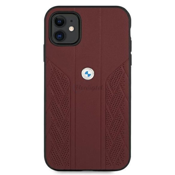 BMW BMHCN61RSPPR iPhone 11 6.1 "piros kemény bőr görbe tok