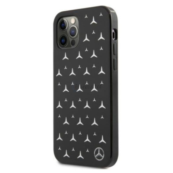 Mercedes MEHCP12MESPBK iPhone 12 / iPhone 12 Pro 6,1" fekete kemény tok Ezüst Csillag Pattern