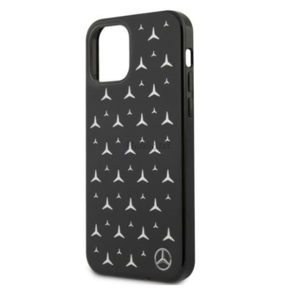 Mercedes MEHCP12MESPBK iPhone 12 / iPhone 12 Pro 6,1" fekete kemény tok Ezüst Csillag Pattern