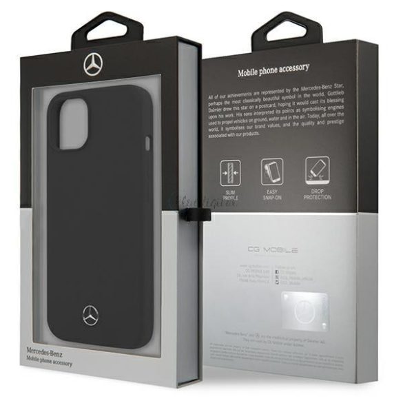 MERCEDES MEHCP13SSILBK iPhone 13 Mini 5.4 "fekete keményszínű szilikon Line tok