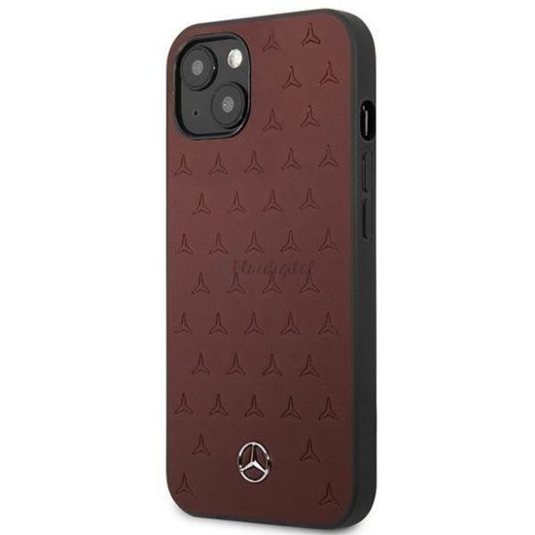 Mercedes MEHCP13SPSQRE iPhone 13 mini 5,4 „vörös / piros kemény tok Bőr Csillag Pattern