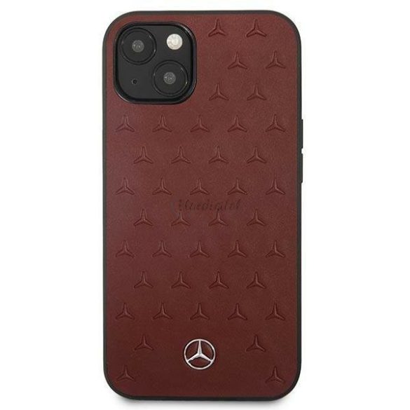 Mercedes MEHCP13SPSQRE iPhone 13 mini 5,4 „vörös / piros kemény tok Bőr Csillag Pattern