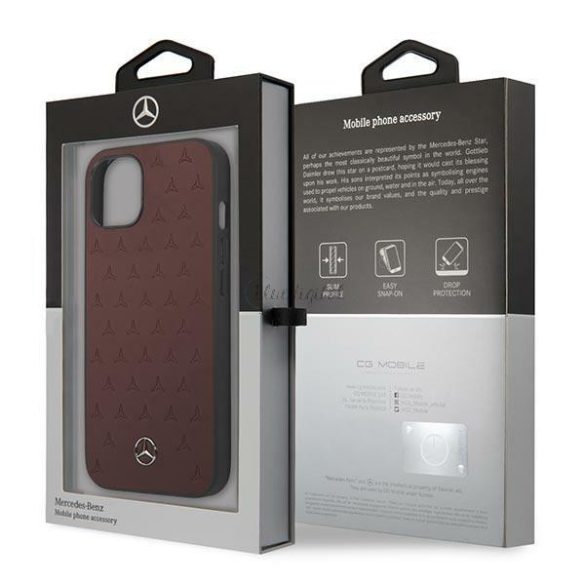 Mercedes MEHCP13SPSQRE iPhone 13 mini 5,4 „vörös / piros kemény tok Bőr Csillag Pattern