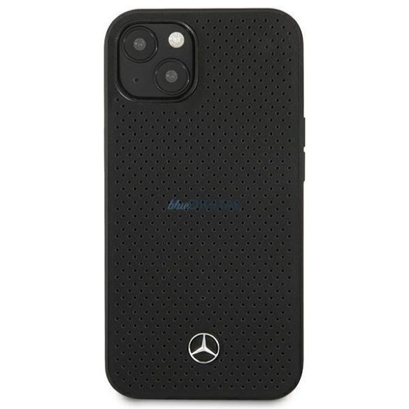 Mercedes MEHCP13MDELBK iPhone 13 6,1" fekete bőr keménytok perforált bőrrel