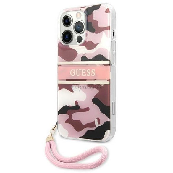 Guess GUHCP13LKCABPI iPhone 13 Pro / 13 6.1 „pink / rózsaszín tok Camo Szíj Kollekció