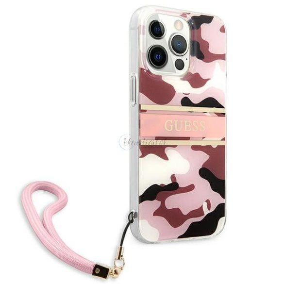 Guess GUHCP13XKCABPI iPhone 13 Pro Max 6.7 „pink / rózsaszín tok Camo Szíj Kollekció