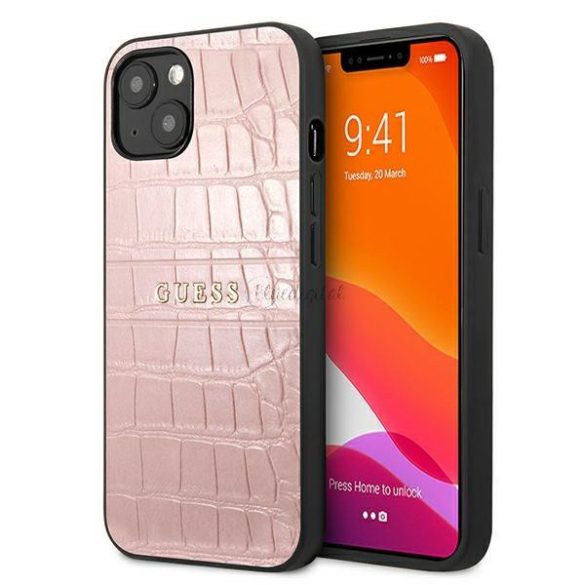 Guess GUHCP13SPCRBPI iPhone 13 mini 5,4 „pink / rózsaszín Croco szíj Kollekció tok