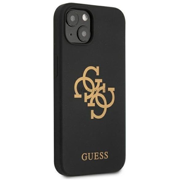 Guess GUHCP13SLS4GGBK iPhone 13 mini 5,4 „fekete kemény tok Szilikon 4G Logo