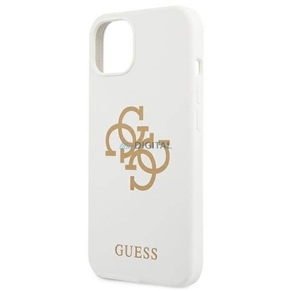 Guess GUHCP13SLS4GGWH iPhone 13 mini 5.4 „fehér / fehér kemény tok Szilikon 4G Logo