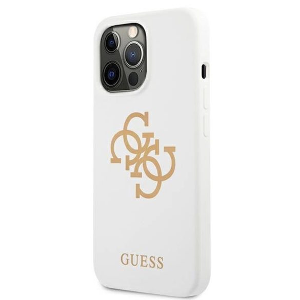 Guess GUHCP13LLS4GGWH iPhone 13 Pro / 13 6.1 „fehér / fehér kemény tok Szilikon 4G Logo