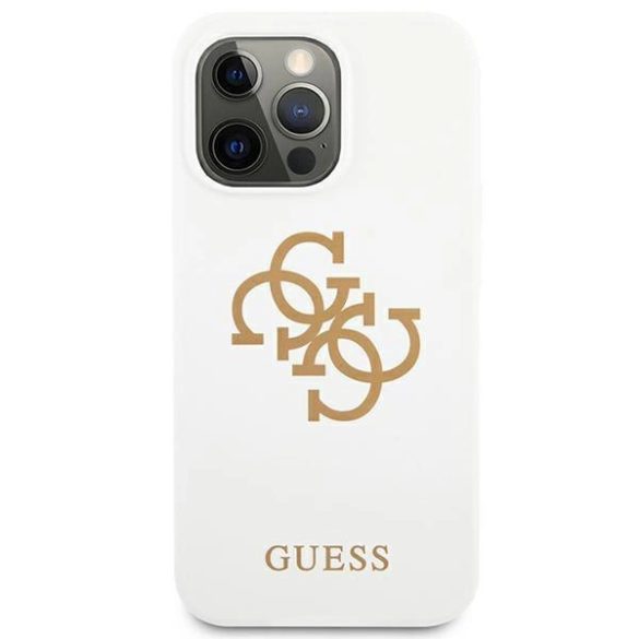 Guess GUHCP13LLS4GGWH iPhone 13 Pro / 13 6.1 „fehér / fehér kemény tok Szilikon 4G Logo