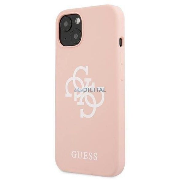 Guess GUHCP13SLS4GWI IPhone 13 Mini 5,4 "Rózsaszín / Rózsaszín Hard tok Silicone 4G Logo