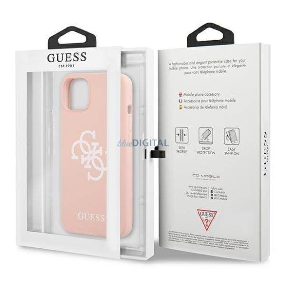 Guess GUHCP13SLS4GWI IPhone 13 Mini 5,4 "Rózsaszín / Rózsaszín Hard tok Silicone 4G Logo