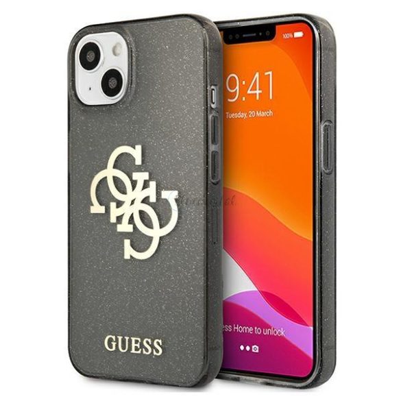 Guess GUHCP13SPCUGL4GBK IPHONE 13 MINI 5,4 "fekete kemény tok csillogás 4g