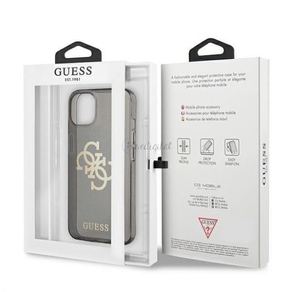 Guess GUHCP13SPCUGL4GBK IPHONE 13 MINI 5,4 "fekete kemény tok csillogás 4g