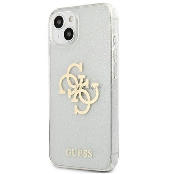 Guess GUHCP13SPCUGL4GTR iPhone 13 MINI 5,4 "Átlátszó kemény tok csillogás 4g