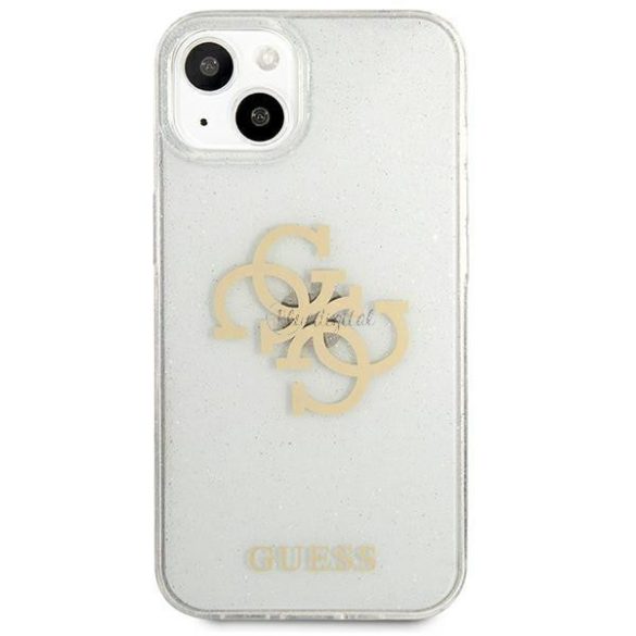 Guess GUHCP13SPCUGL4GTR iPhone 13 MINI 5,4 "Átlátszó kemény tok csillogás 4g