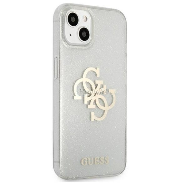 Guess GUHCP13SPCUGL4GTR iPhone 13 MINI 5,4 "Átlátszó kemény tok csillogás 4g