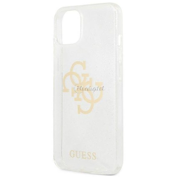 Guess GUHCP13SPCUGL4GTR iPhone 13 MINI 5,4 "Átlátszó kemény tok csillogás 4g