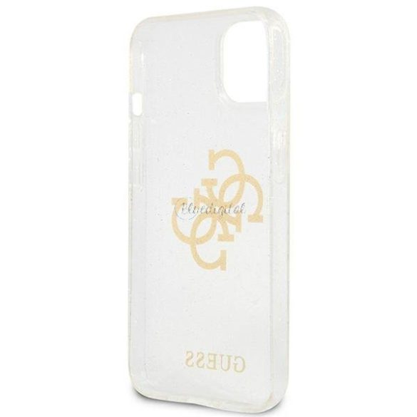 Guess GUHCP13SPCUGL4GTR iPhone 13 MINI 5,4 "Átlátszó kemény tok csillogás 4g