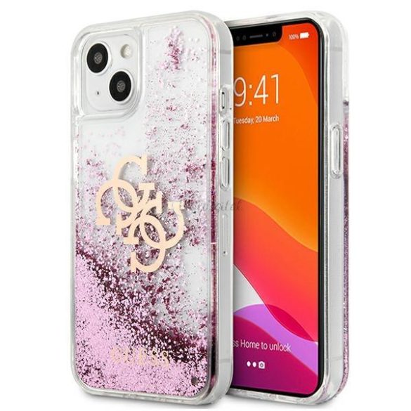 Guess GUHCP13SLG4GPI IPhone 13 Mini 5,4 "Rózsaszín / Rózsaszín tok 4G nagy folyadék csillogás