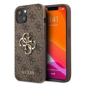 Guess GUHCP13M4GMGBR iPhone 13 6,1" barna keménytok 4G nagy fém logóval