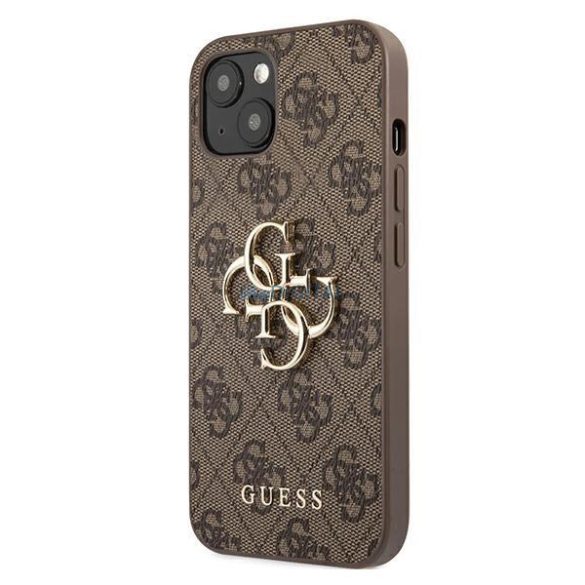 Guess GUHCP13M4GMGBR iPhone 13 6,1" barna keménytok 4G nagy fém logóval