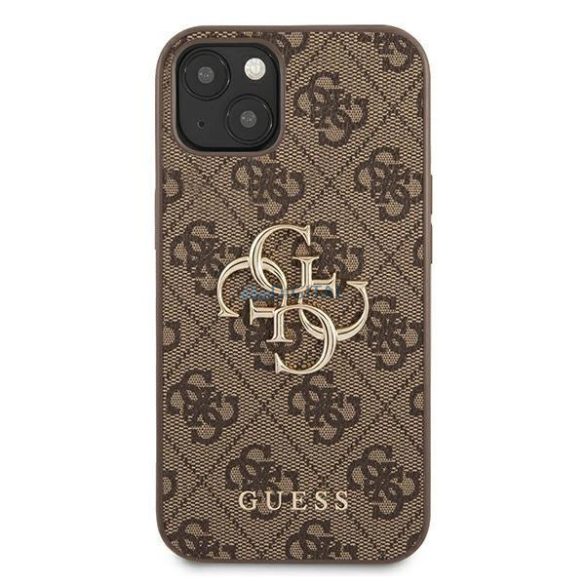 Guess GUHCP13M4GMGBR iPhone 13 6,1" barna keménytok 4G nagy fém logóval