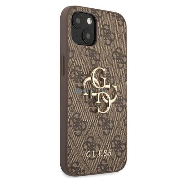 Guess GUHCP13M4GMGBR iPhone 13 6,1" barna keménytok 4G nagy fém logóval