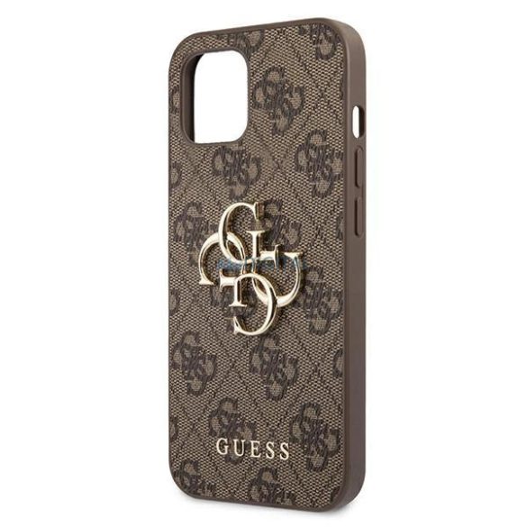 Guess GUHCP13M4GMGBR iPhone 13 6,1" barna keménytok 4G nagy fém logóval