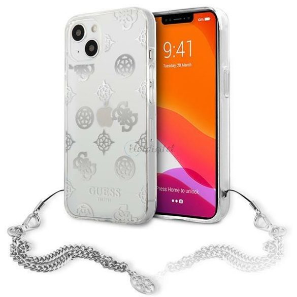 Guess GUHCP13SKSPESI IPHONE 13 MINI 5,4 "Ezüst / Ezüst tok Peony Chain Kollekció